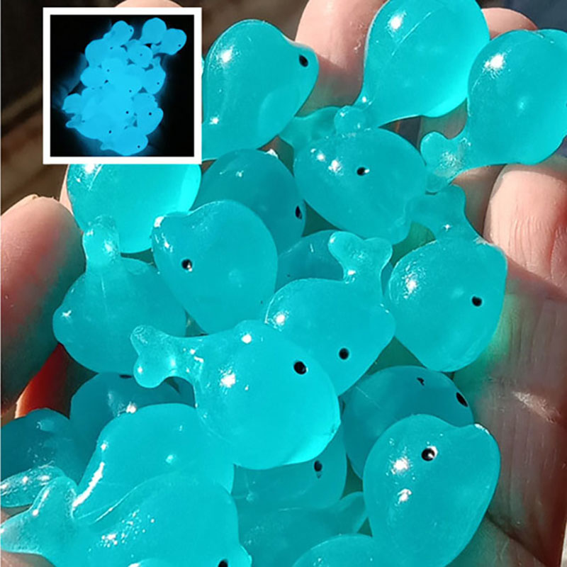 Aquarium Fish Dolphin - 20pcs Luminous Whale Stones Resin Ornaments