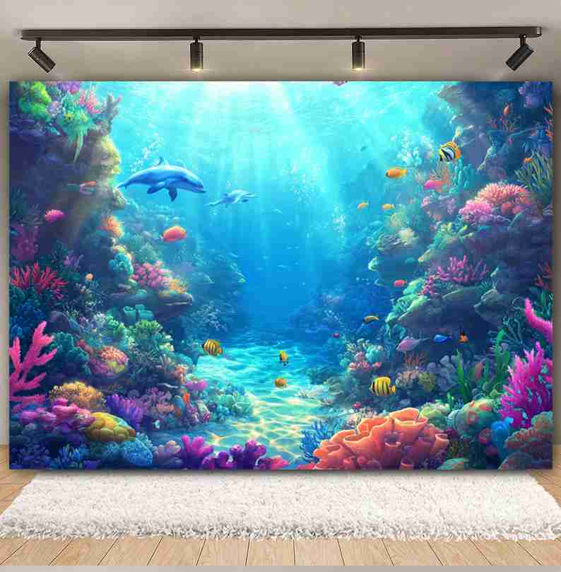 Underwater World Background  F - огляд і ціна Aquarium Fish Dolphin